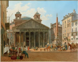 Het Pantheon en de Piazza della Rotonda in Rome